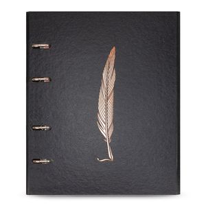 Caderno Premium com aba argolado, Ultra, coleção Noir,  Traço,  16,5 x 24 cm