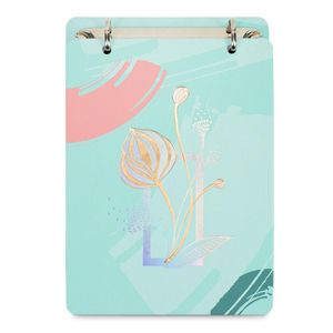 Bloco de Mesa argolado com caixa premium, coleção La Bella,  Verde,  12,3 x 16,5 cm