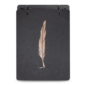 Bloco de Mesa argolado com caixa premium, coleção Noir, 12,3 x 16,5 cm