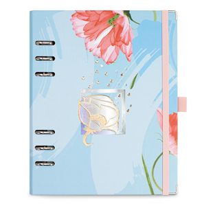 Planner Premium argolado com caixa premium, A5, coleção La Bella,  Azul,  14,8 x 21 cm