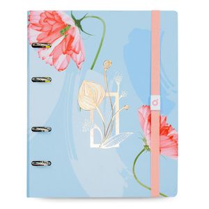 Caderno Premium argolado, Ultra, coleção La Bella,  Azul,  16,5 x 24 cm