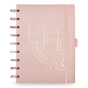 Planner Premium SystemFlex, Ultra, coleção Metallic, Rosa, 16,5 x 24 cm