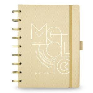 Planner Premium SystemFlex, Ultra, coleção Metallic, Dourado, 16,5 x 24 cm