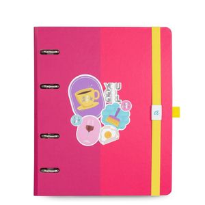Caderno argolado A5, Rosa, coleção Meu apartamentinho , 14,8 x 21 cm