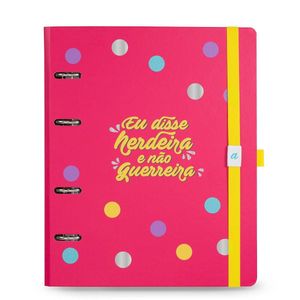 Caderno argolado elástico Ultra, Rosa, coleção Meu apartamentinho, 16,5 x 24 cm