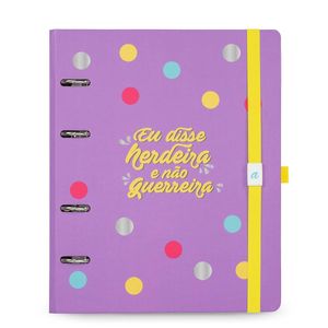 Caderno argolado elástico Ultra, Lilás, coleção Meu apartamentinho , 16,5 x 24 cm