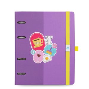 Caderno argolado A5, Lilás, coleção Meu apartamentinho , 14,8 x 21 cm