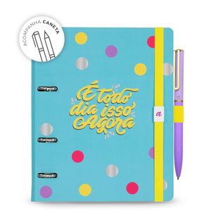 Planner argolado A5, Azul, coleção Meu apartamentinho, 14,8 x 21 cm