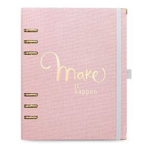 Planner Premium argolado com caixa premium, A5, coleção Cotton,  Rosa,  14,8 x 21 cm