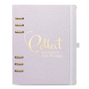 Planner Premium argolado com caixa premium, A5, coleção Cotton,  Lilás,  14,8 x 21 cm