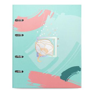 Caderno Premium com aba argolado, Ultra, coleção La Bella,  Verde,  16,5 x 24 cm