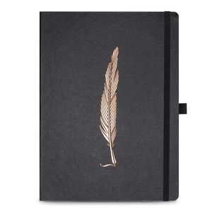 Caderno Papertalk pautado, Ultra, coleção Noir, Pena, 17,5 x 24 cm