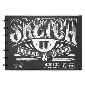 Caderno de Lettering SystemFlex, A4, coleção Prime, Preto, 21 x 29,7 cm